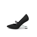 Chain Strap Suede Pumps-0