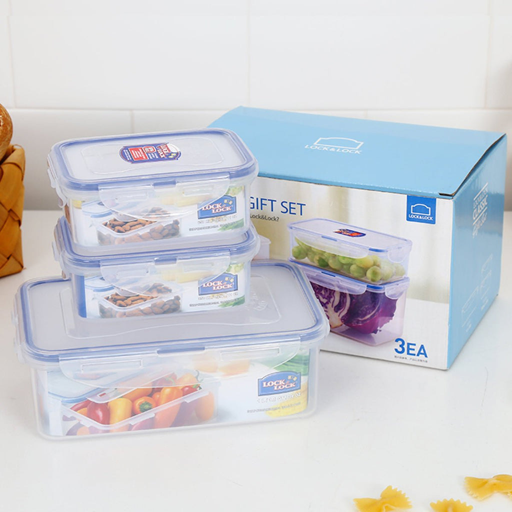 Classic 3pc Rectangular Blue Food Container Set 2.6L - Keep Your Food Fresh and Delicious-4