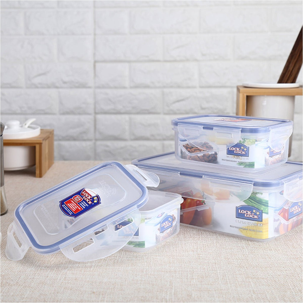 Classic 3pc Rectangular Blue Food Container Set 2.6L - Keep Your Food Fresh and Delicious-3