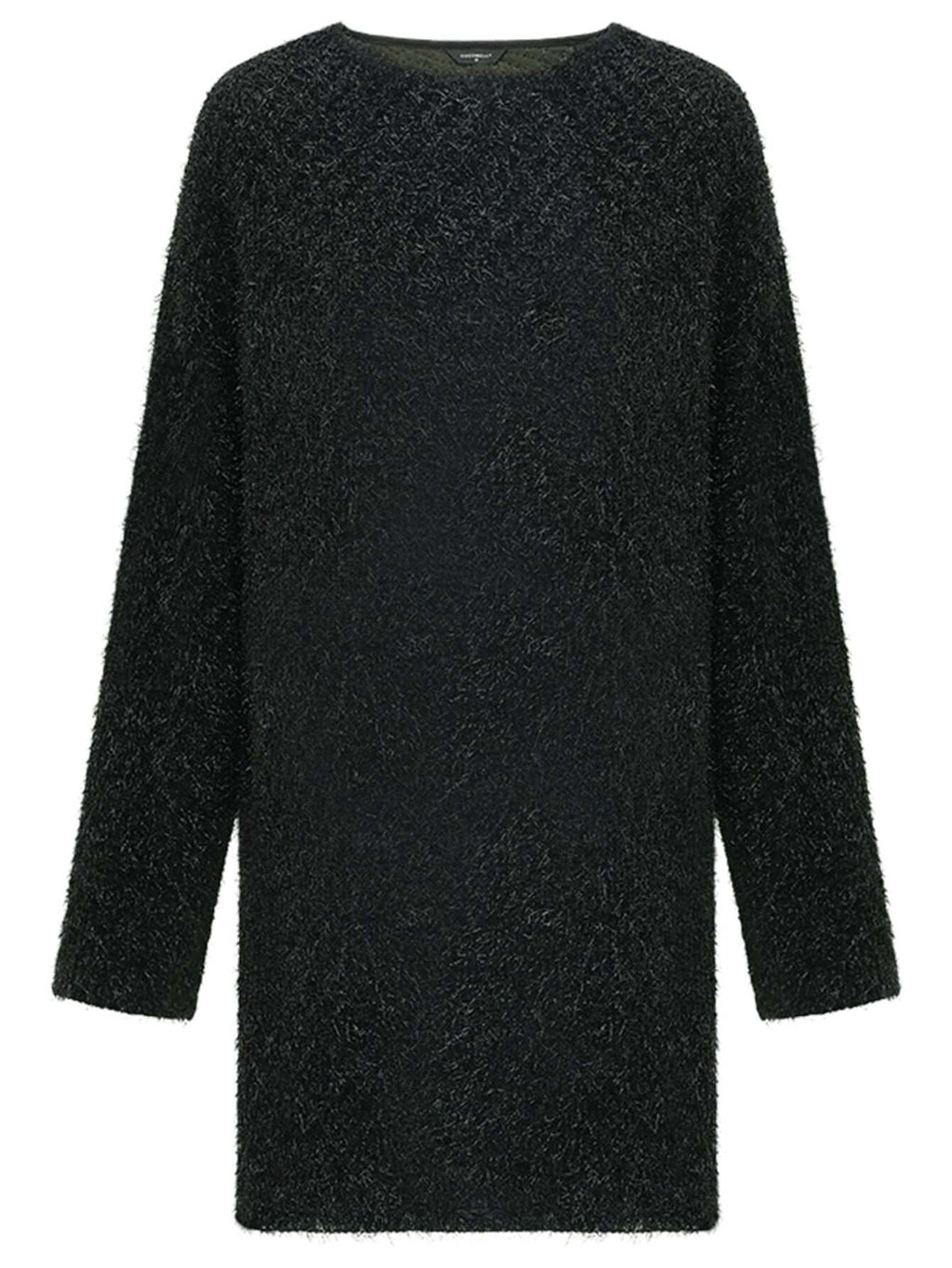 Classic Glittery Black Straight Knit Dress-3