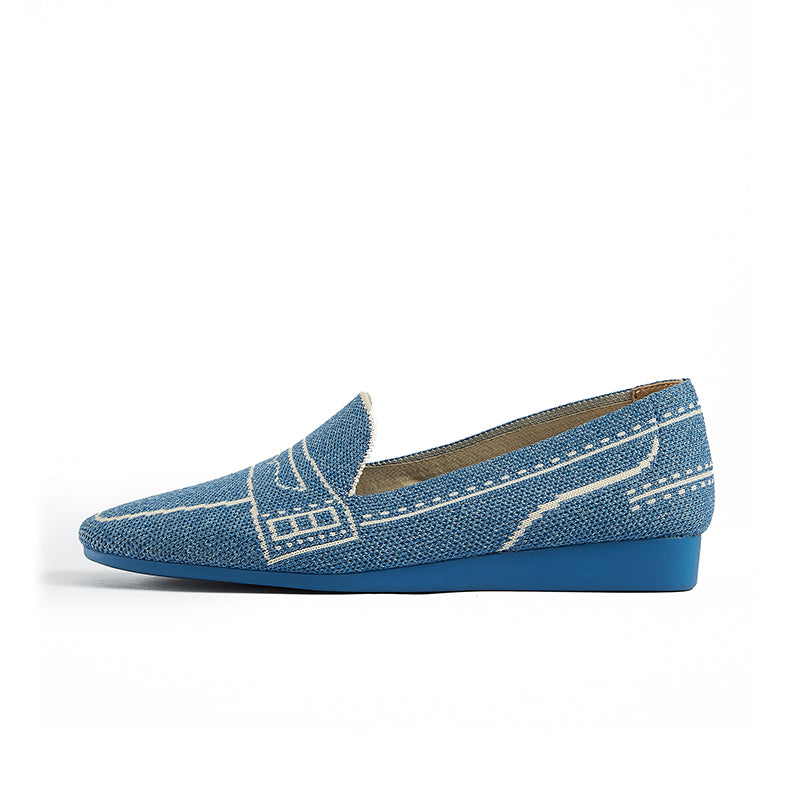 Comfortable Slip On Square Toe Loafers-6