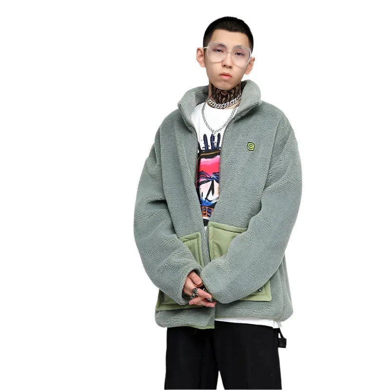 Cotton Jacket With Large Pockets For Men