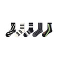 Creative Stripes All-season Men 5pcs Crew Socks Set-0