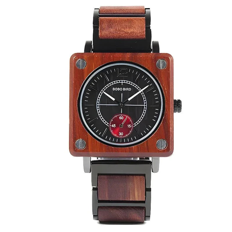 Creative Wooden Square Quartz Watch