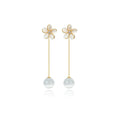 Crystal Clear Flowers Gold Earrings-0