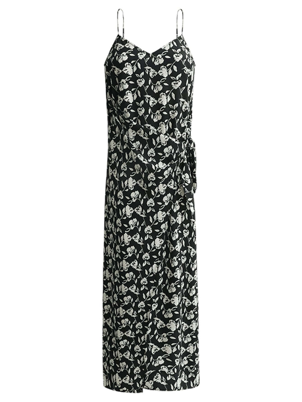 Dainty Floral Black Slip Dress-3