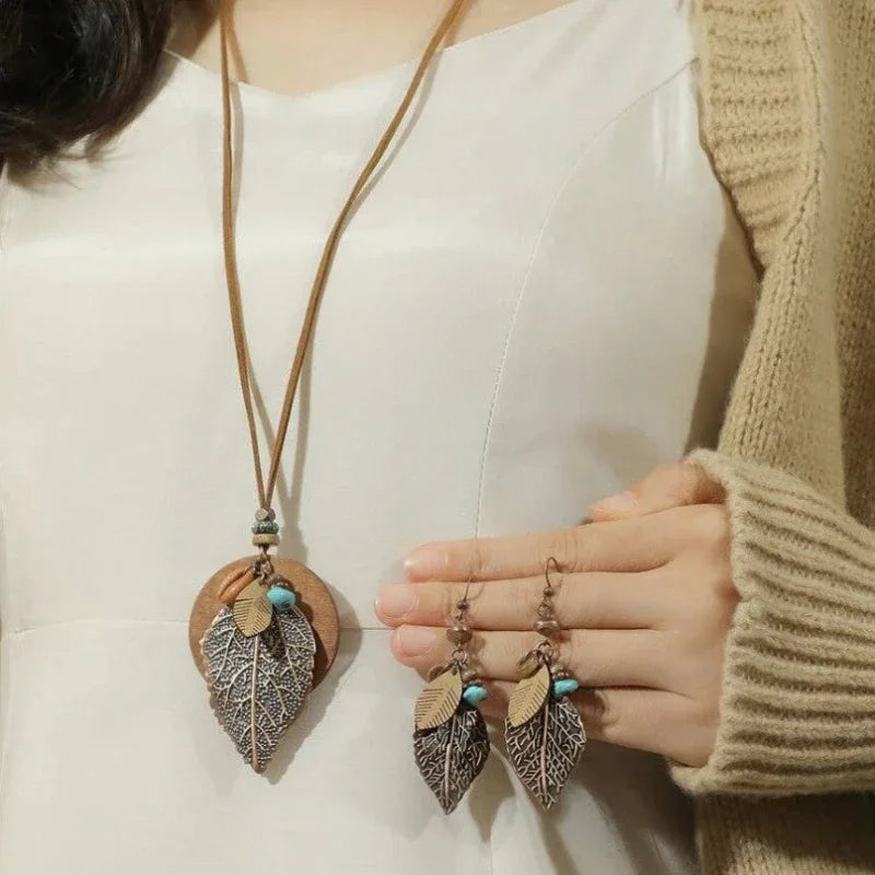 Cross-border Earrings Necklace Bohemian Retro Outfit Jewelry Set