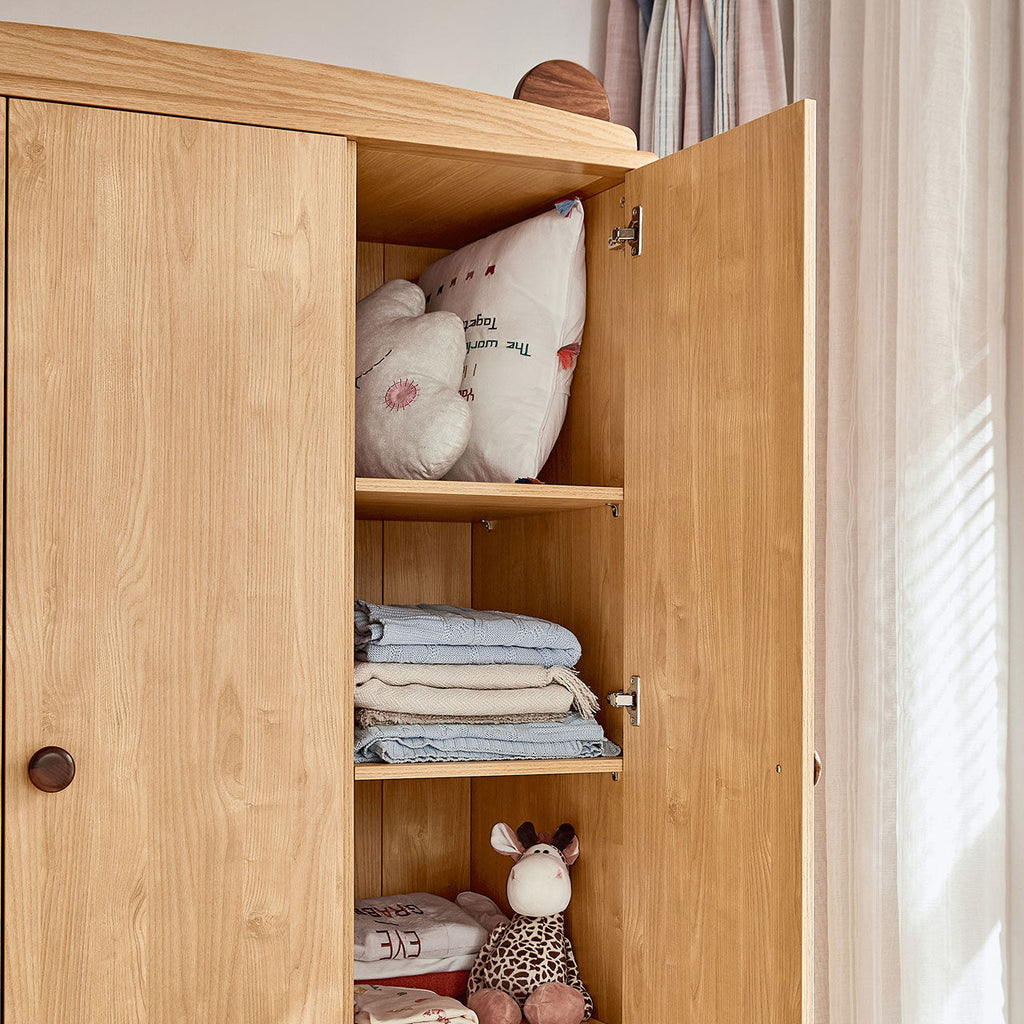 Dear Bear Kids Oak Wardrobe Closet-4