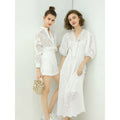Delicate French Lace Cutwork White Cotton Dress-0