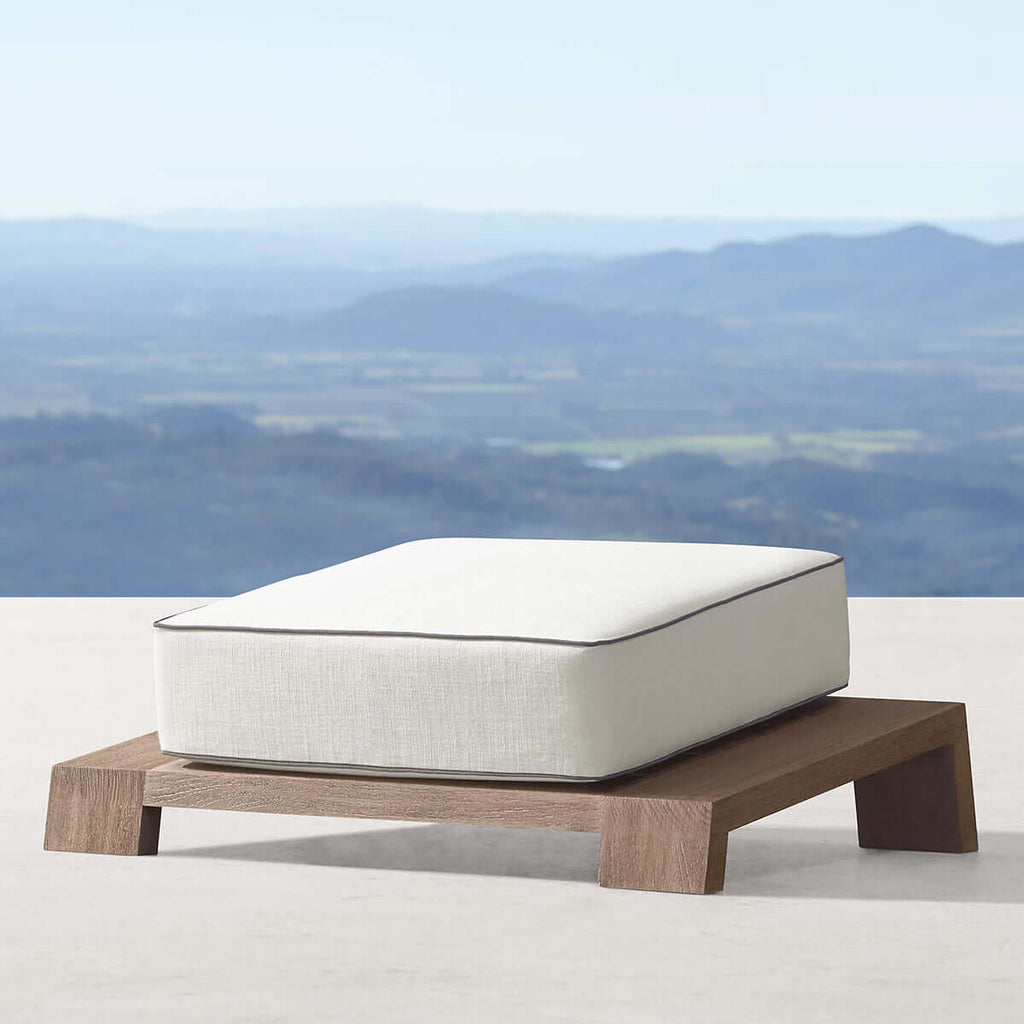 Denton Outdoor Teak Ottoman-2