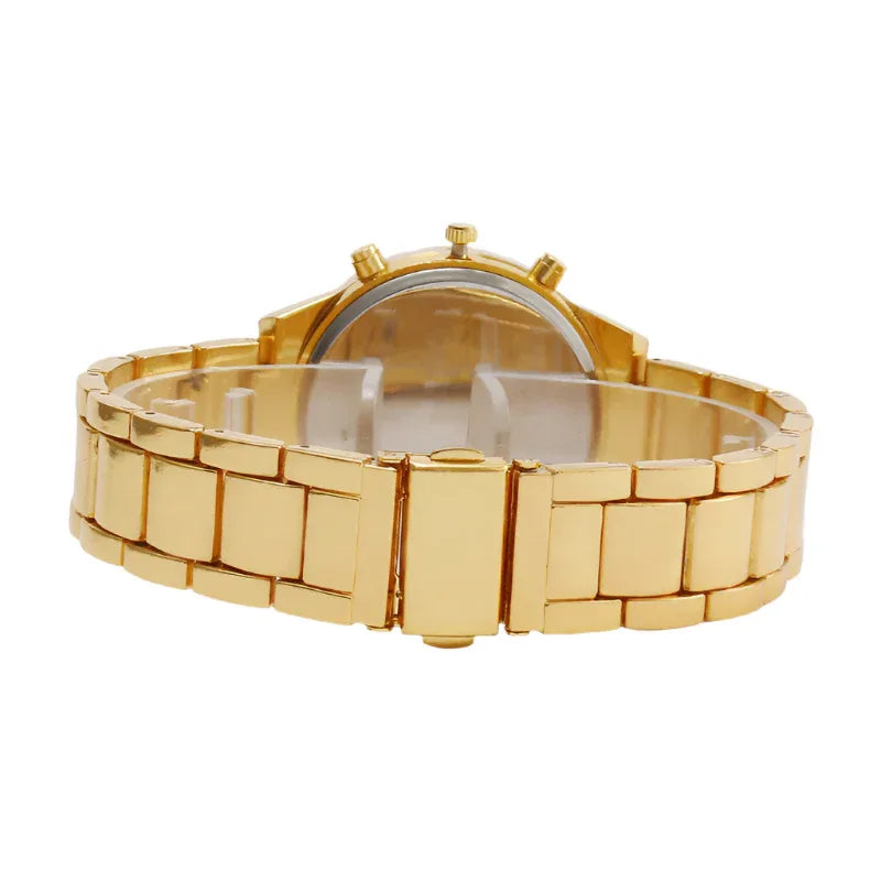 Women's Fashion Diamond Digital Calendar Three Eyes Quartz Watch