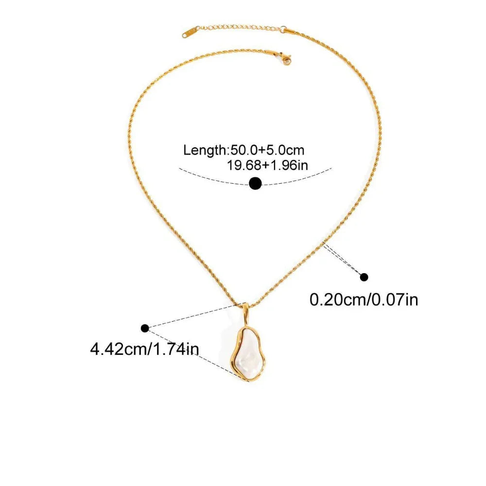 Stainless Steel Pearl Necklace For Women