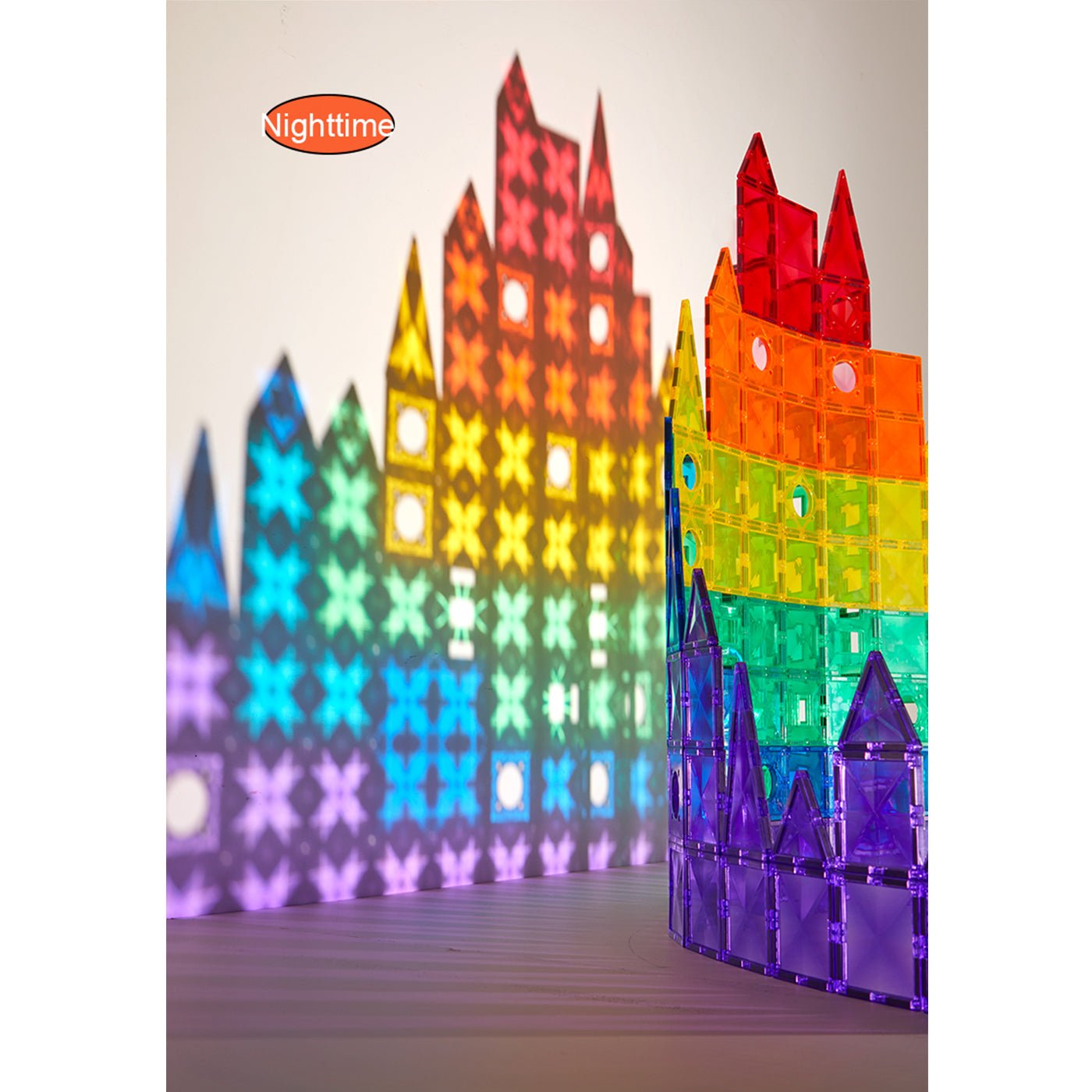 Distinctive Pack 100pcs Rainbow Magnetic Tiles-2