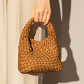 Earthy Medium Woven Top Handle Bag-0