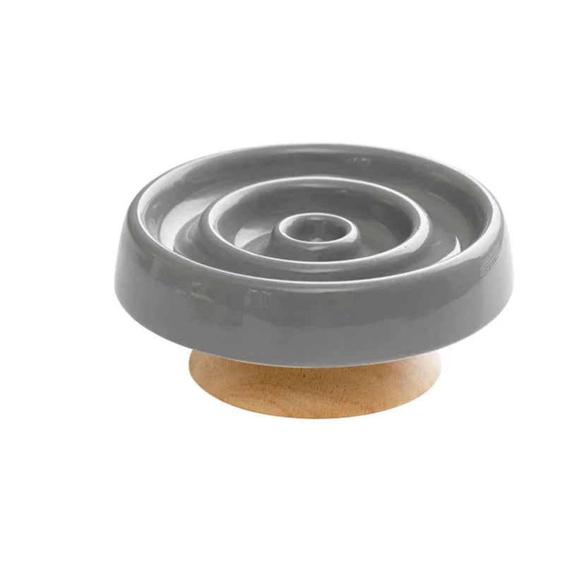 Ceramic Anti-Gulping Slow Feeding Pet Cat Dog Bowl