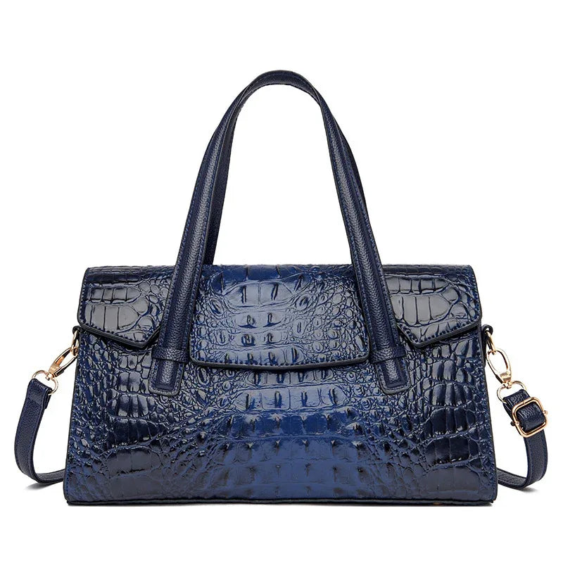 Soft Leather Fashionable Handbag With Large Capacity & Shoulder Strap