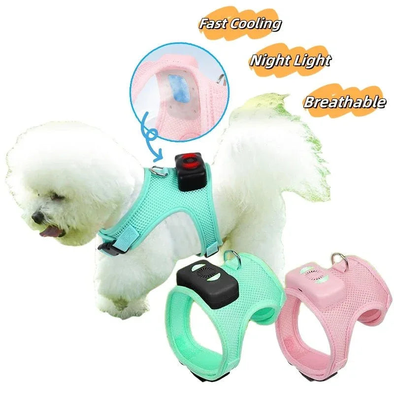 Electric Cooling Air Conditioner Pet Dog Harness With 120cm Rope Leash Pet Supplies