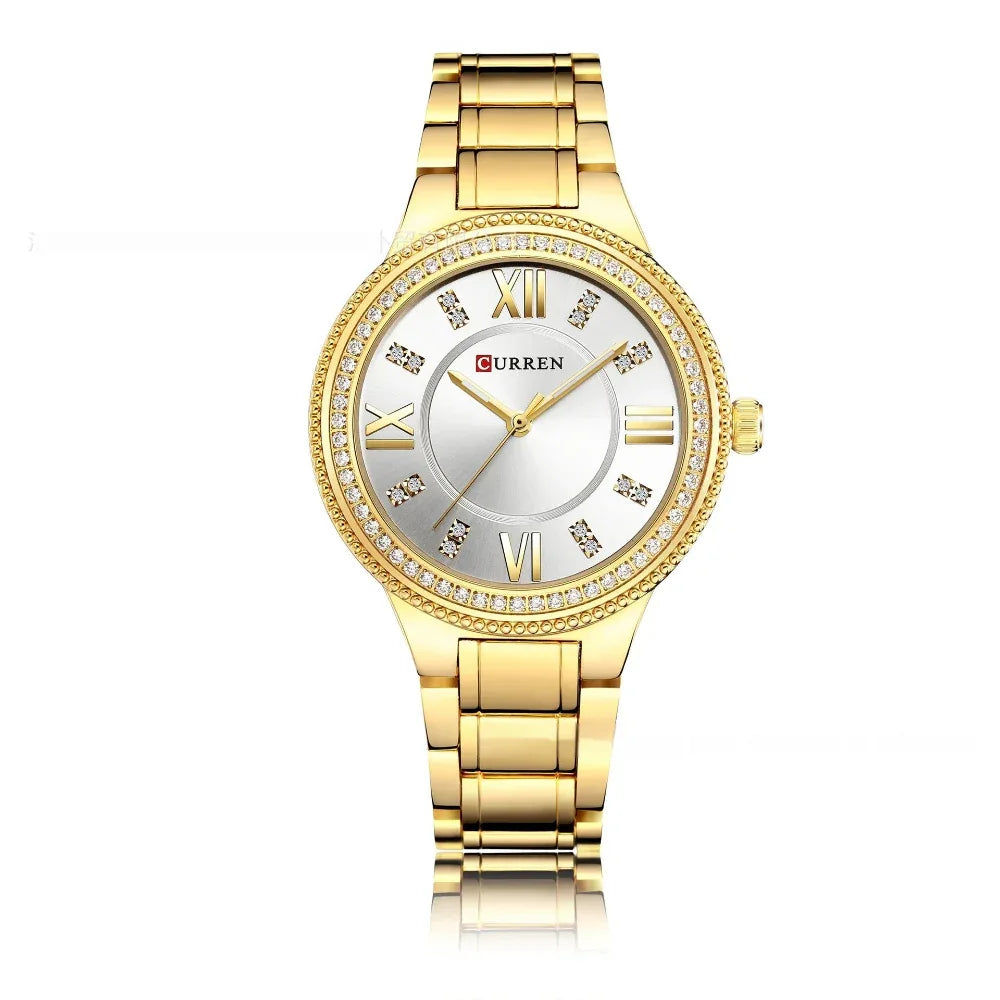 Women's Quartz Fashion Waterproof Diamond Steel Watch