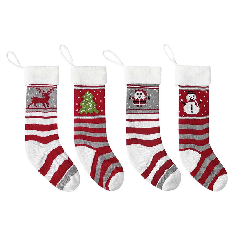 Christmas Decorations Knitted Wool Hanging Ornaments Gift Bags