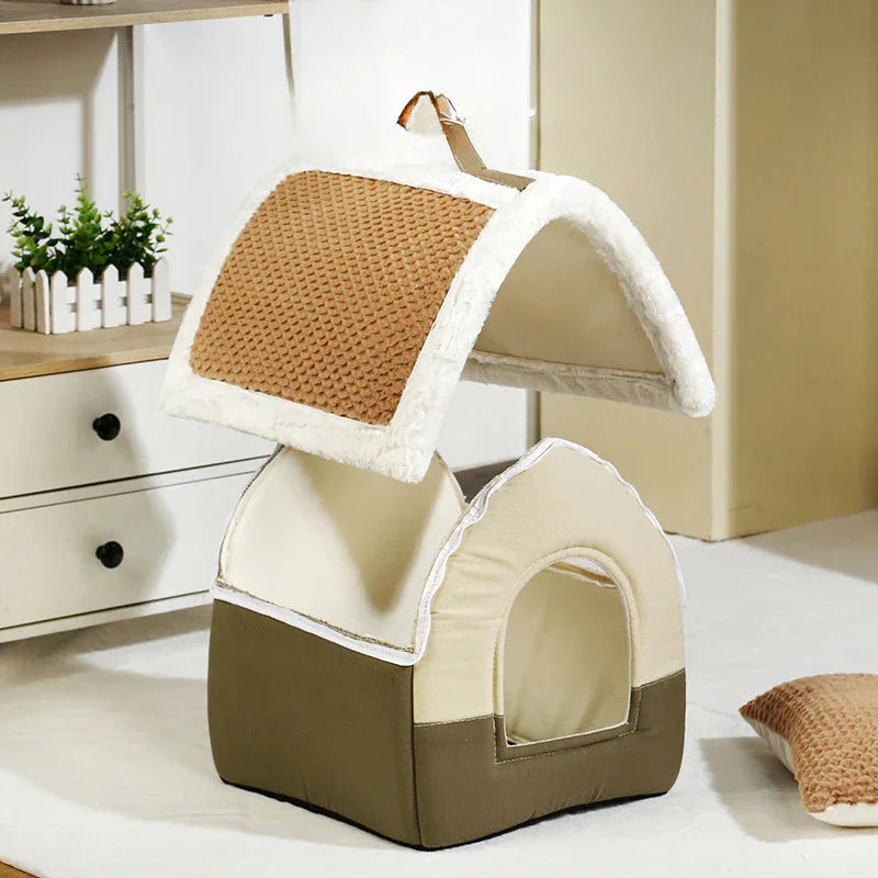 Foldable Pet Cat Dog House Kennel Sofa Bed Mat For Small And Medium Dogs, Cats, And Other Pets of Similar Size