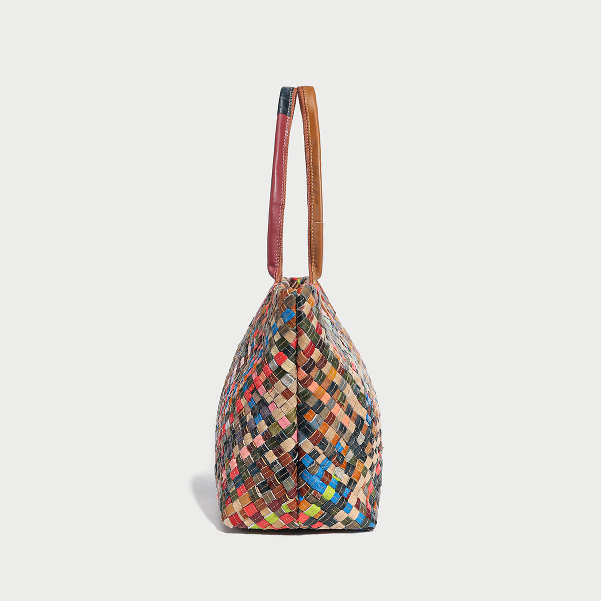 Flamboyant Woven Leather Tote Bag-3
