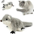 Flapping Lifelike Sounding & Rechargeable Electric Squirrel With Catnip Cat Toy