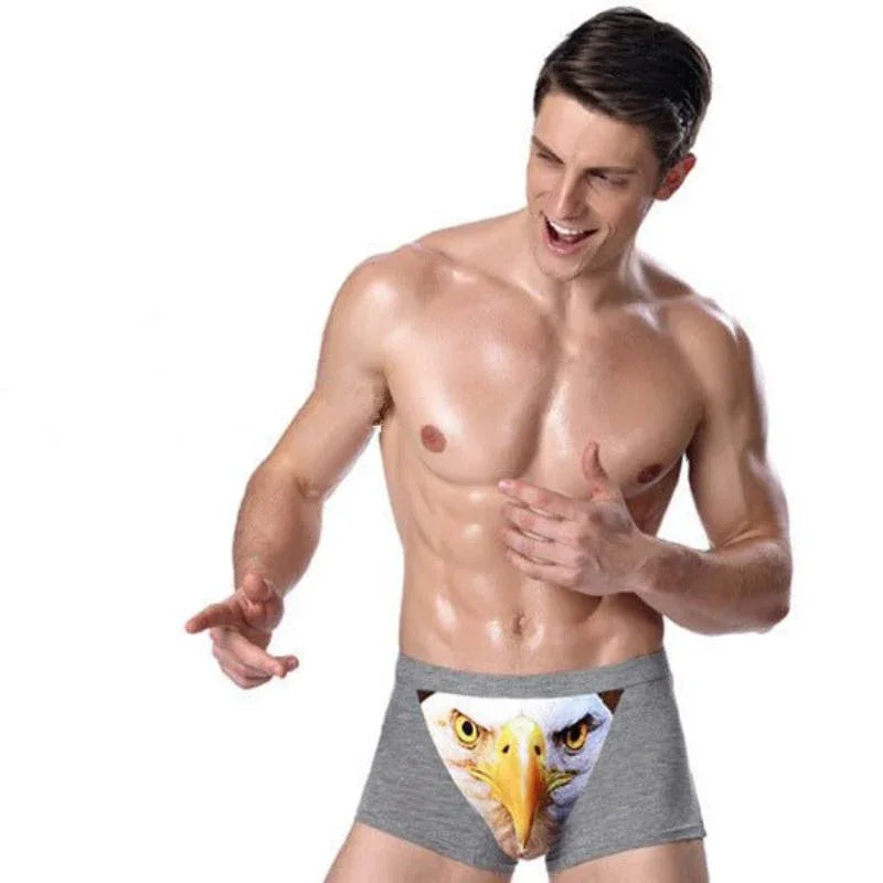 Four-horned Wolf Head Big Bird Sexy Men's Underpants Underwear