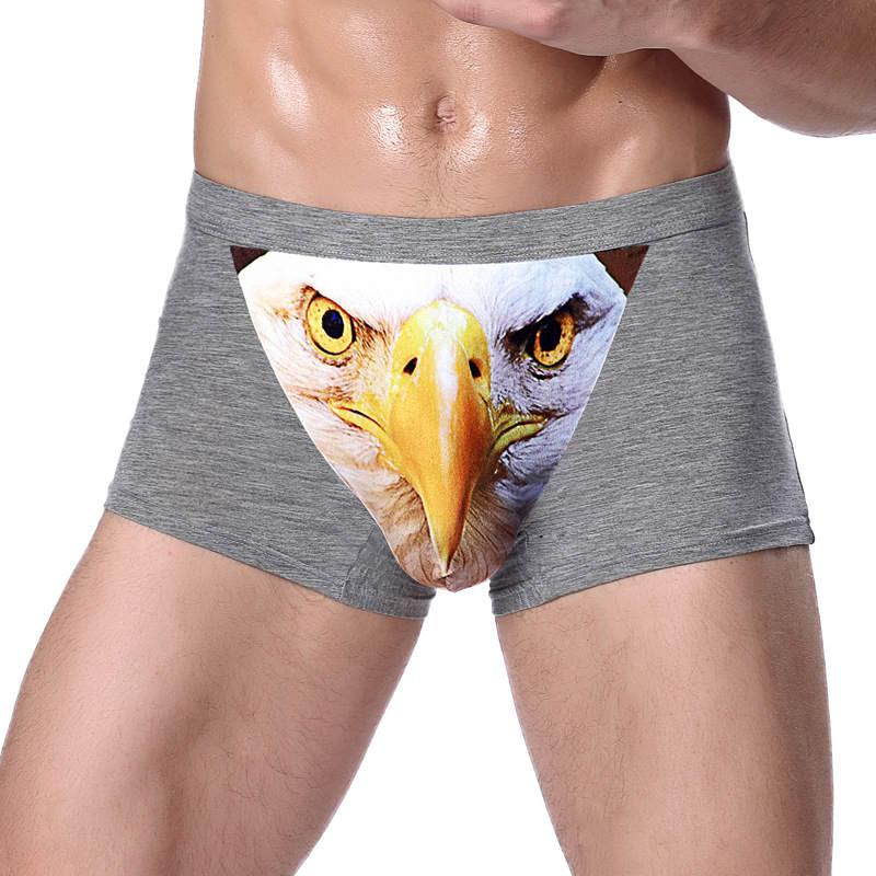 Four-horned Wolf Head Big Bird Sexy Men's Underpants Underwear