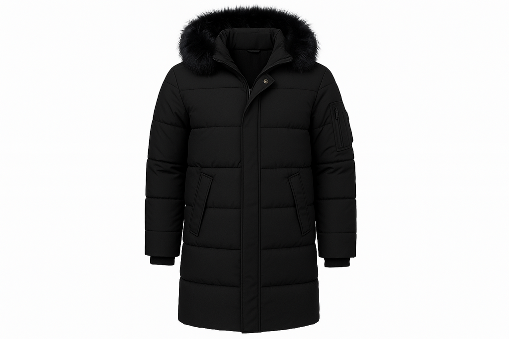 Black 3XL Winter Fur Hooded Thick Overcoat Jacket Stylish Lightweight Quilted Warm Puffer Coat