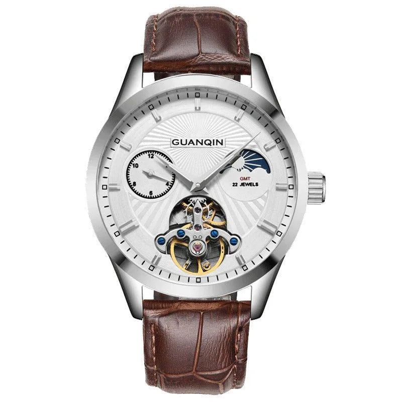 Guanqin Hollow Men's Stainless Steel Watch