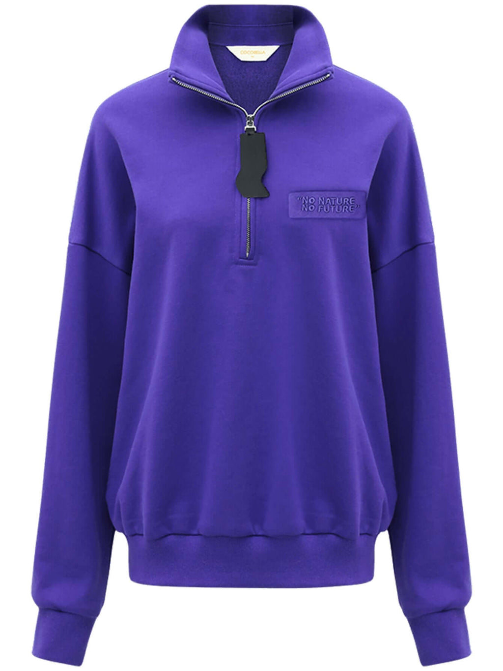 Half-Zip Drop Shoulder Purple Sweater-3