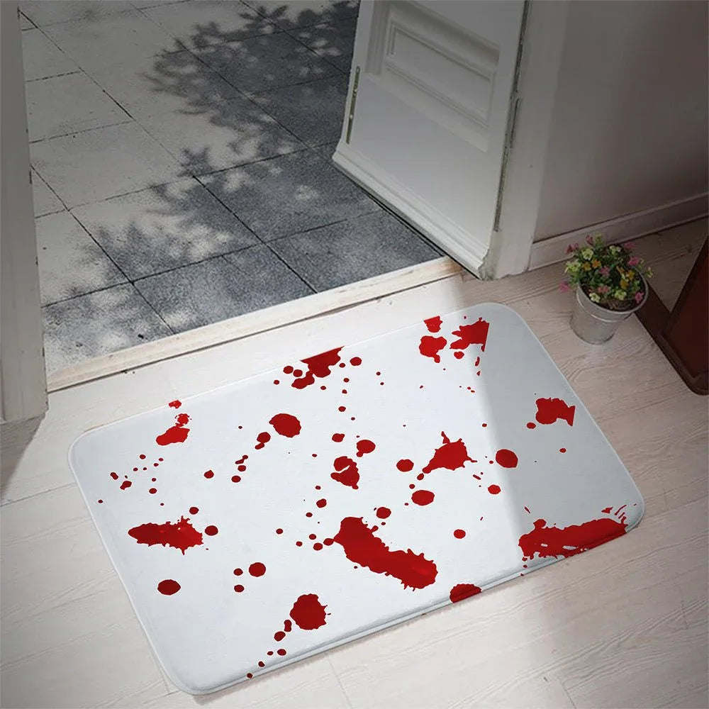 Halloween Blood Footprints Water-Absorbing Non-Slip Bathroom Rug Mat