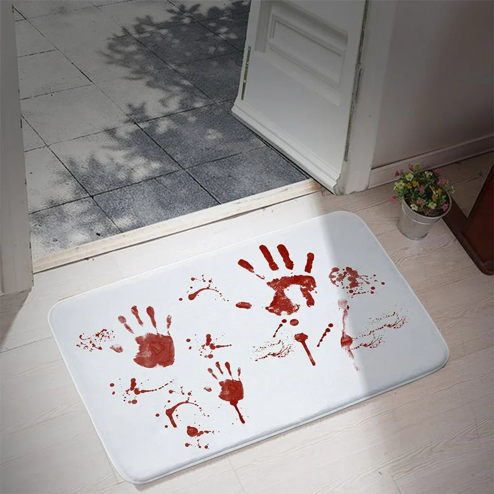 Halloween Blood Footprints Water-Absorbing Non-Slip Bathroom Rug Mat