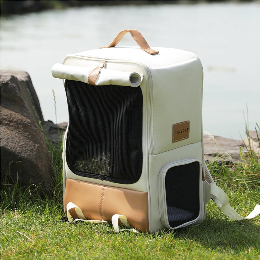 Hazelnut Breathable Mocha Pet Carrier Backpack-2