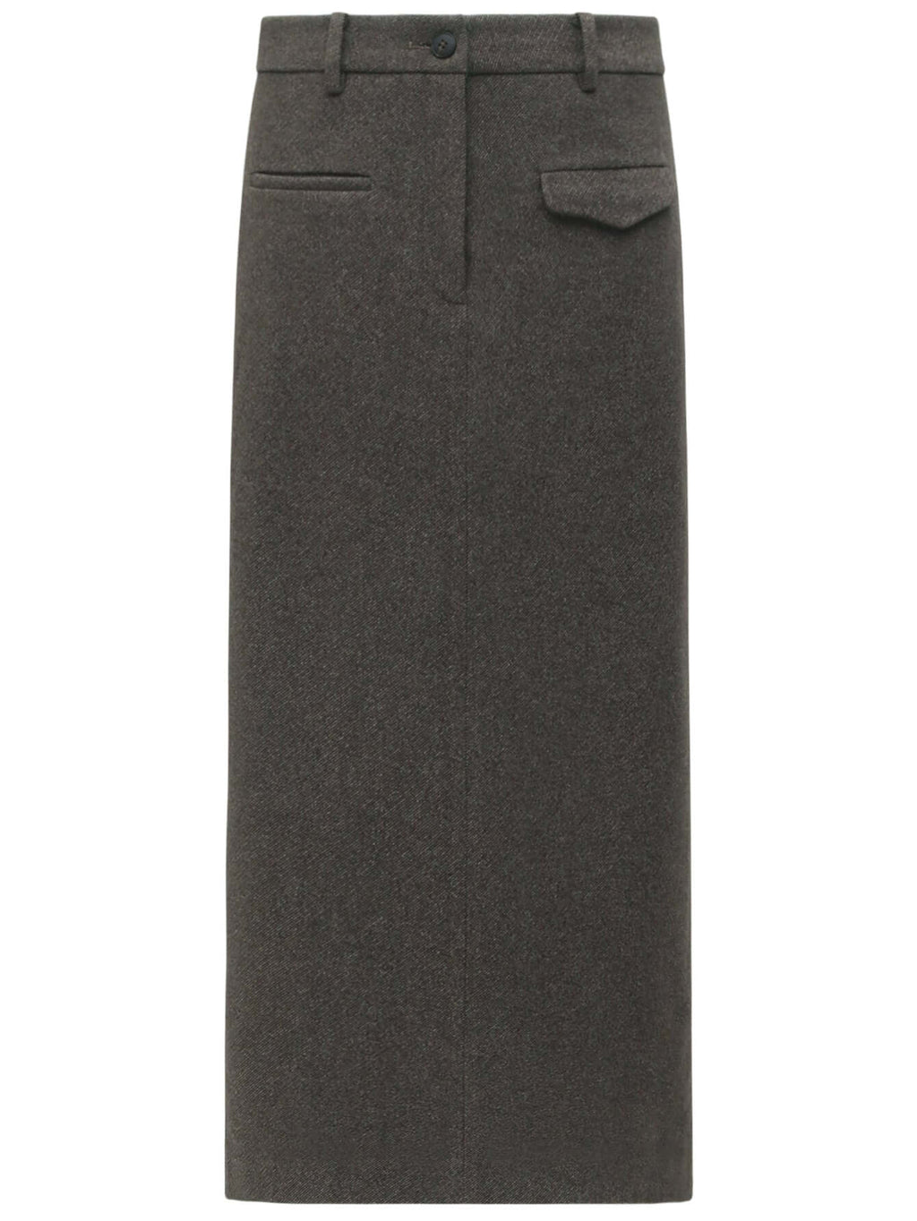 High-waisted Modern Charcoal Midi Skirt for Winter-3