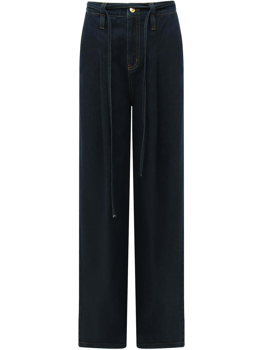 High-Waisted Straight Leg Jeans in Navy-3