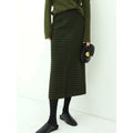 Holiday Checked Green Midi Skirt-0