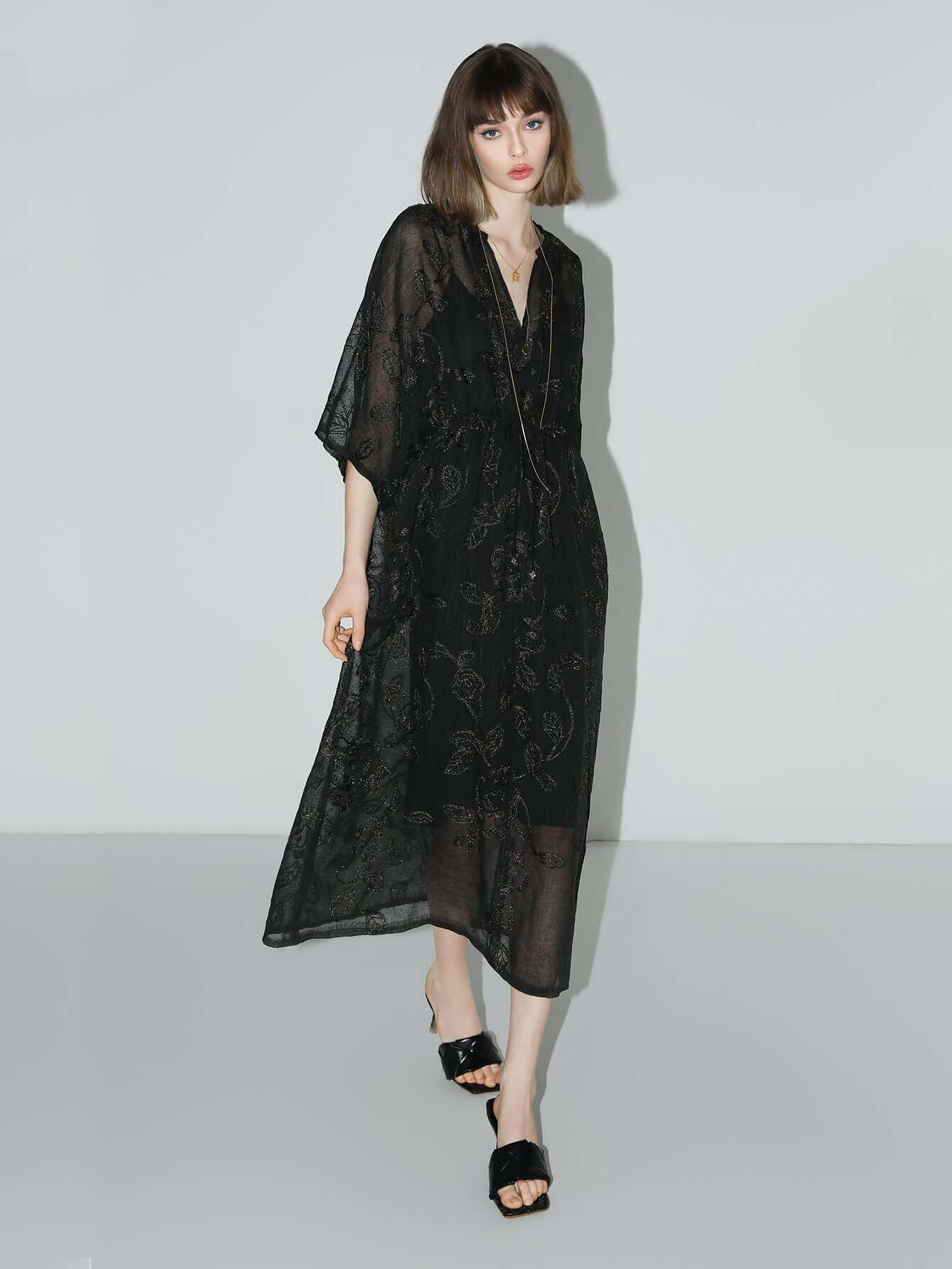 Intricate Glitter Embroidered Two-Piece Dress-2