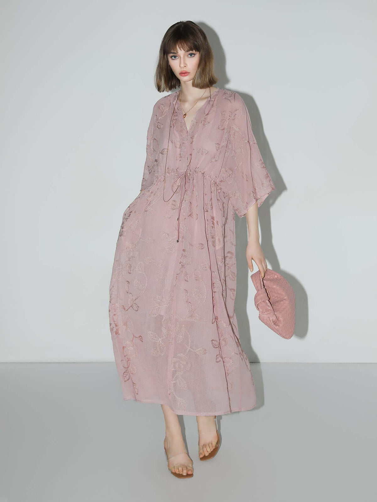 Intricate Glitter Embroidered Two-Piece Dress