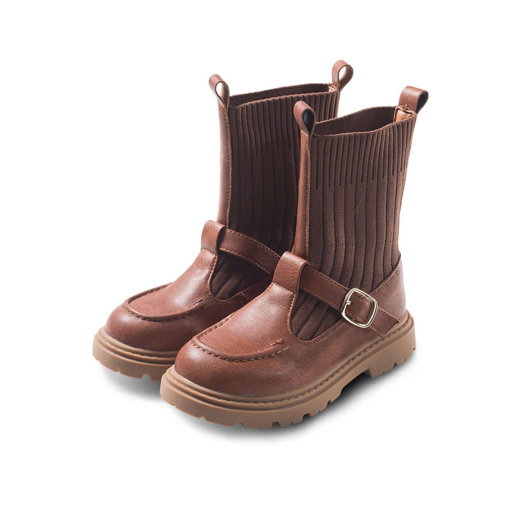 Knit Sock Heel Boots for Girls-2