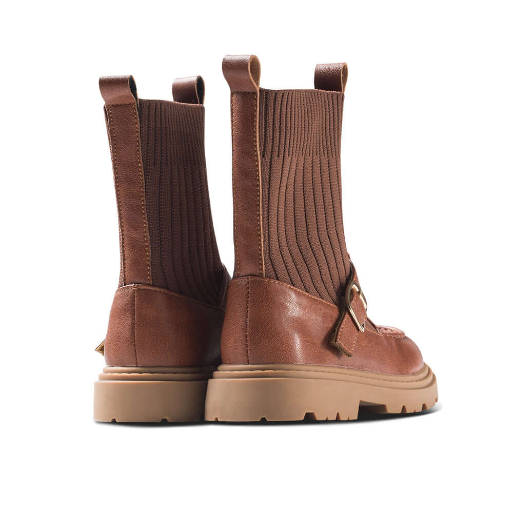 Knit Sock Heel Boots for Girls-3