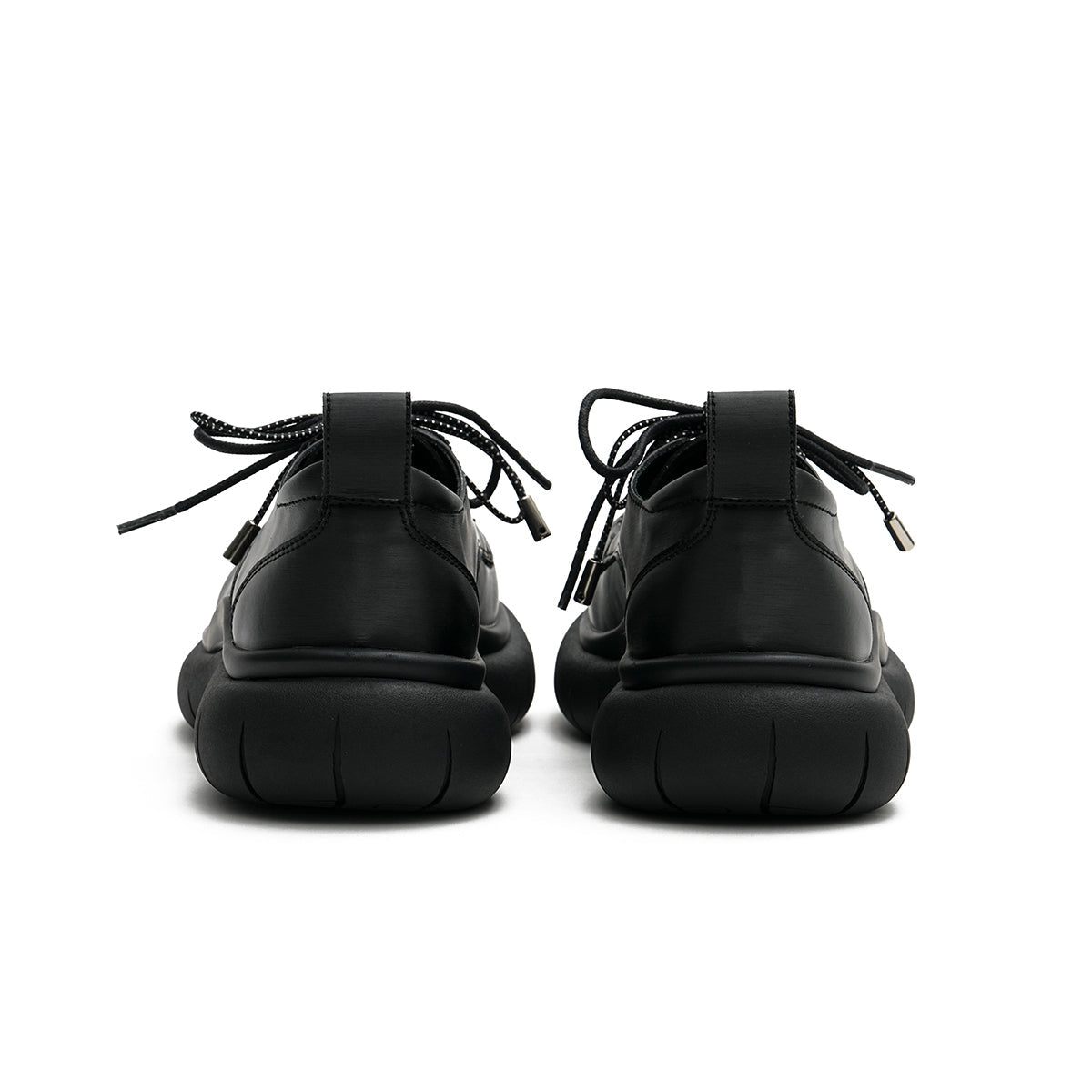Lace-Up Leather Shoes with Padded Bottoms-2