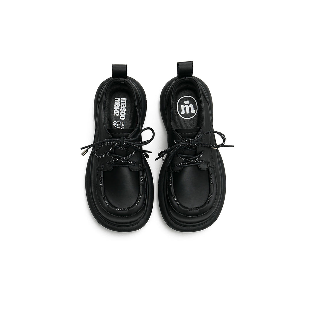 Lace-Up Leather Shoes with Padded Bottoms-4