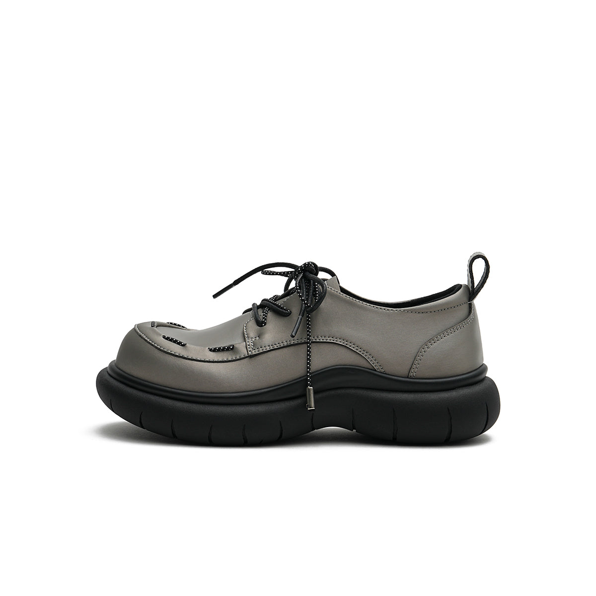Lace-Up Leather Shoes with Padded Bottoms-5