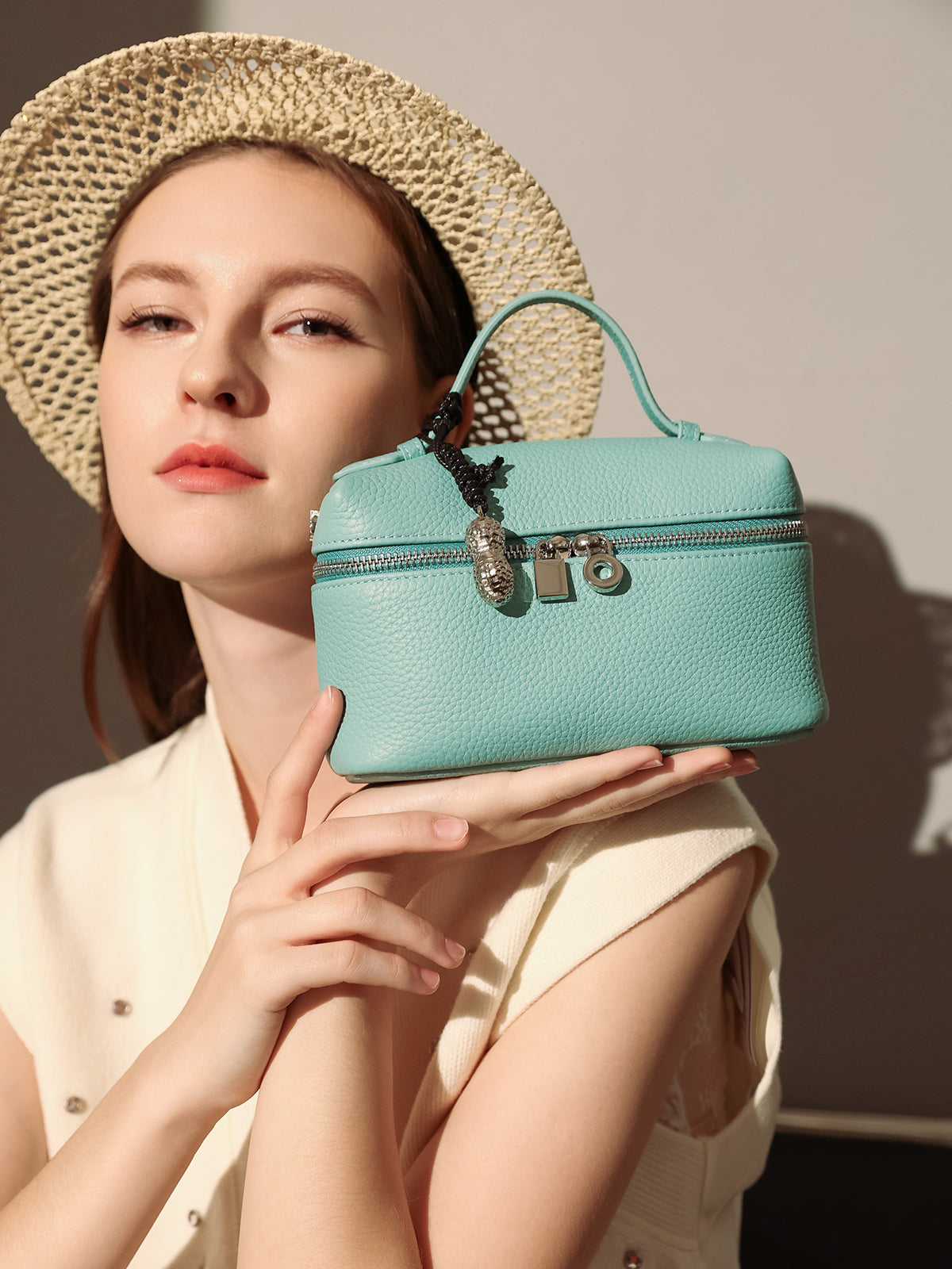 Leather Mini Cosmetic Travel Bag