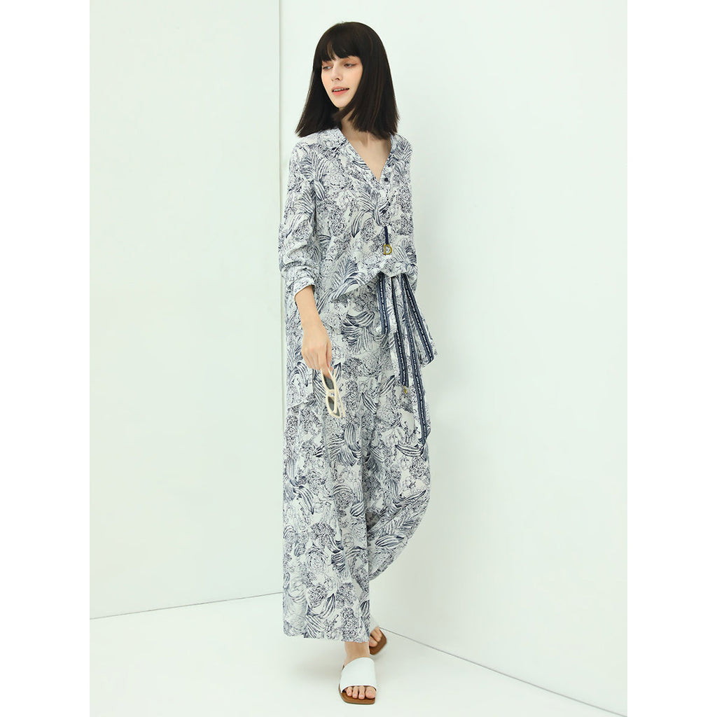 Lily Island Flimsy V-neck Floral Shirt-2