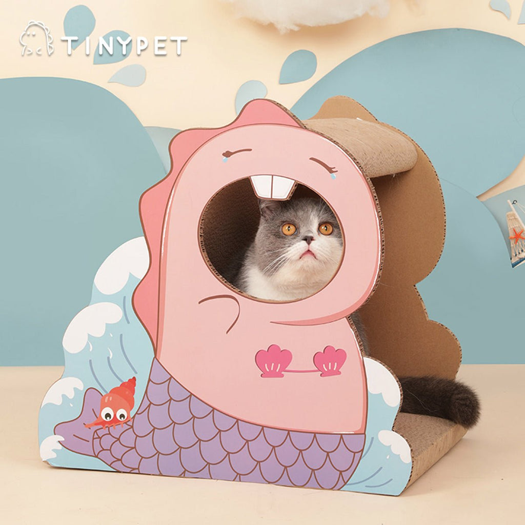 Little Dinosaur Pink Cat Scratching Board-1