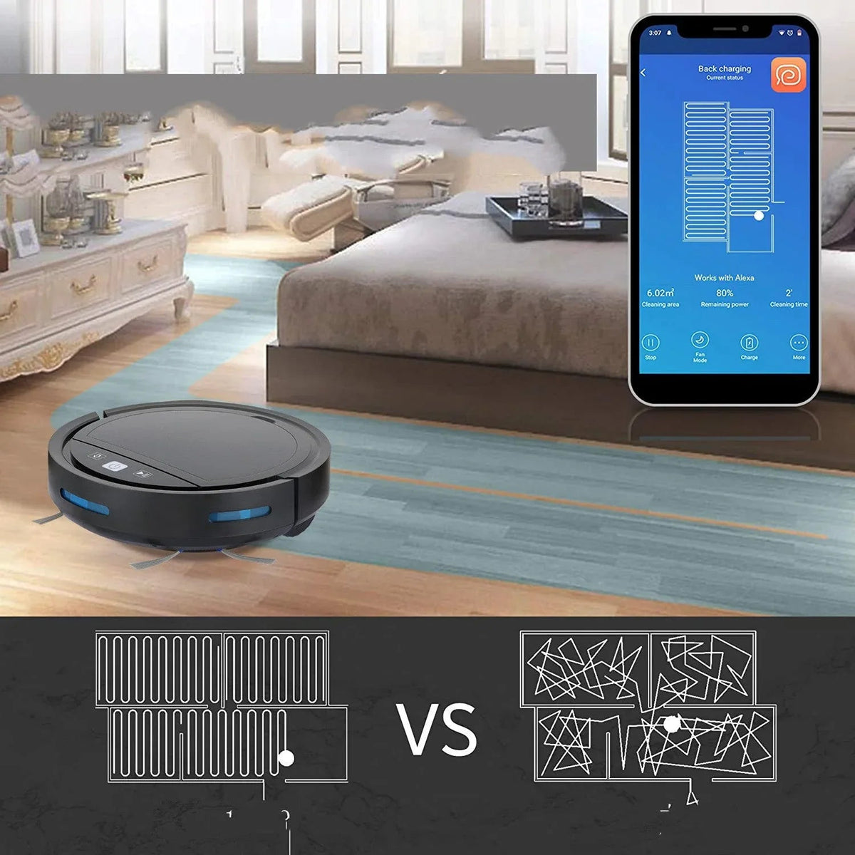 Low Noise Intelligent Smart Robot Home Sweeper Vacuum Cleaner