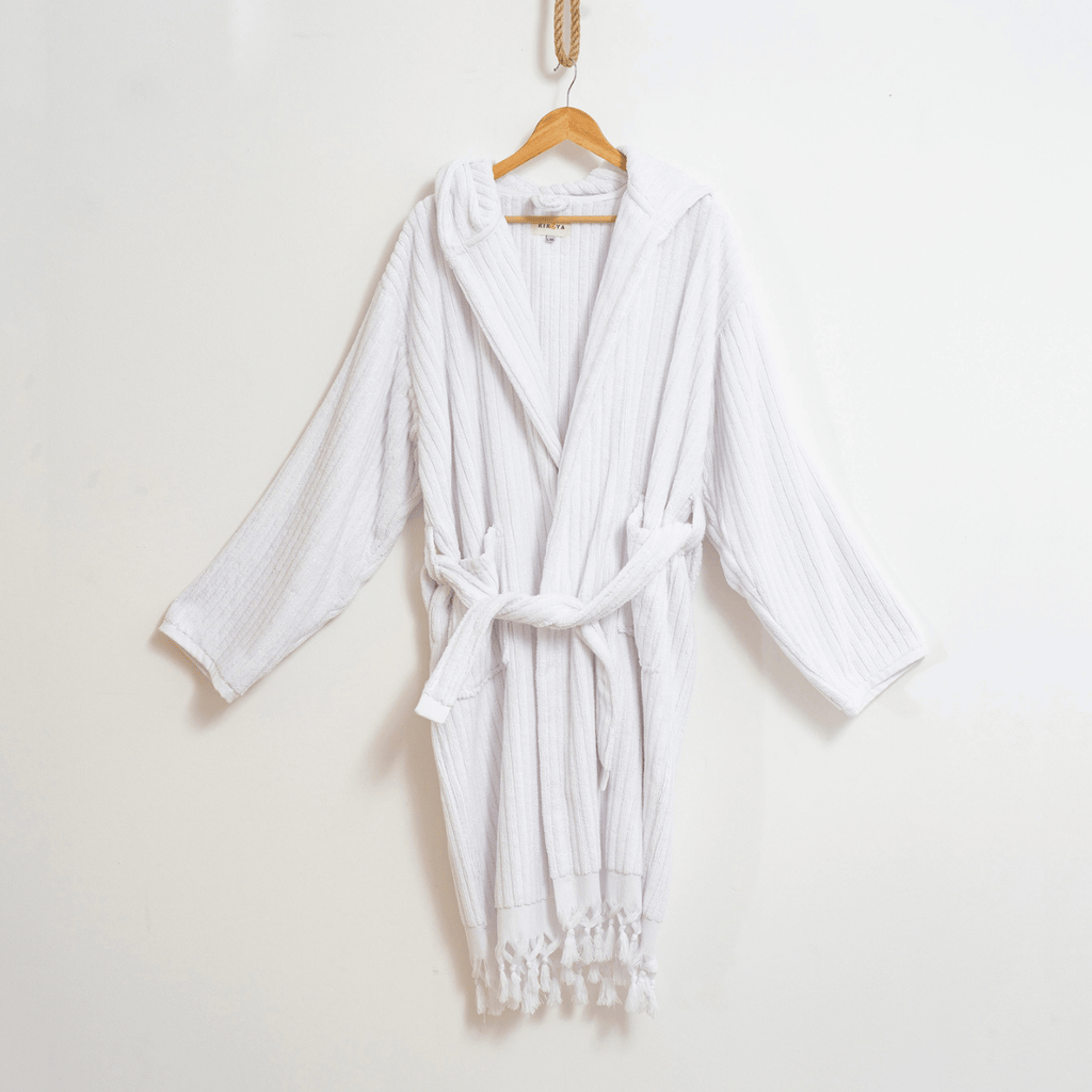 Lyxig morgonrock vit