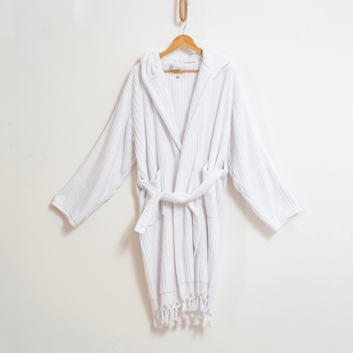 Lyxig morgonrock vit